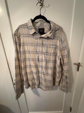 Rails Cream and Blue Plaid Shirt